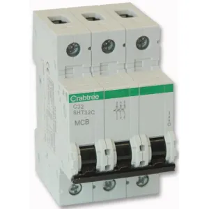 Crabtree 6HT32C 32A TP Type C MCB