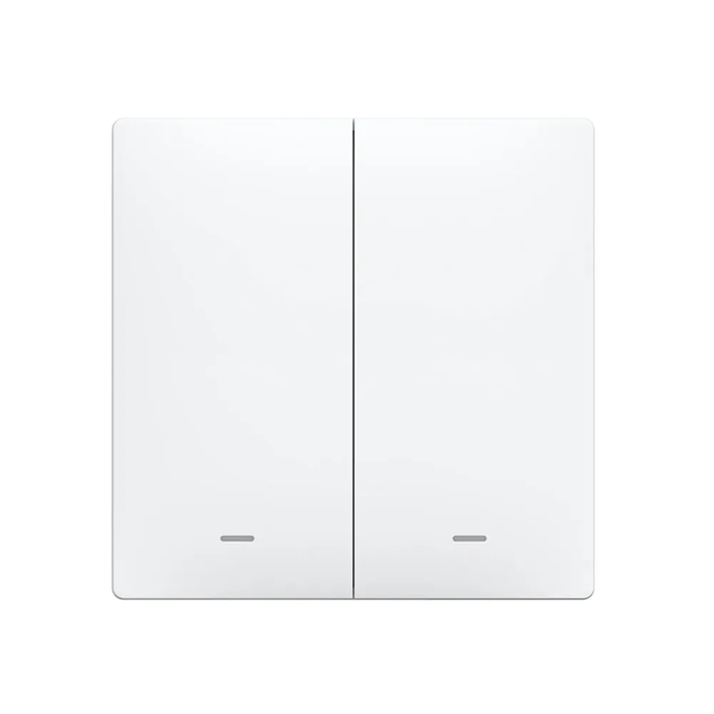 Ener J 2 Gang Smart Push Button Mechanical Light Switch, No Neutral Needed, APP & Voice Control