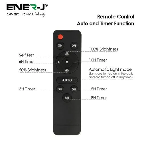 Ener J Smart Solar Powered 300W LED Floodlight with IP65 Remote Control