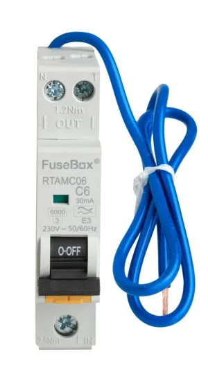 FuseBox RTAMC06 Mini RCBO 6kA 2 Pole 6A C-Curve Type A