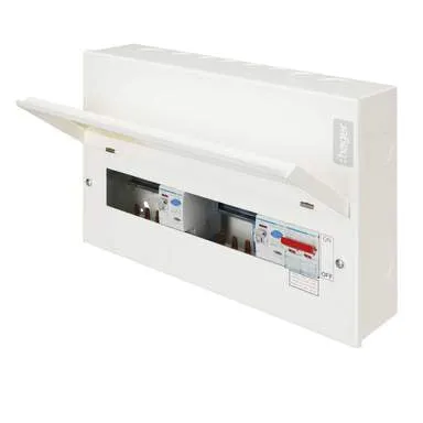 Hager VML955RK 10 Way 5 5 100A Sw 2*100A 30mA RCCB Type A Round KO