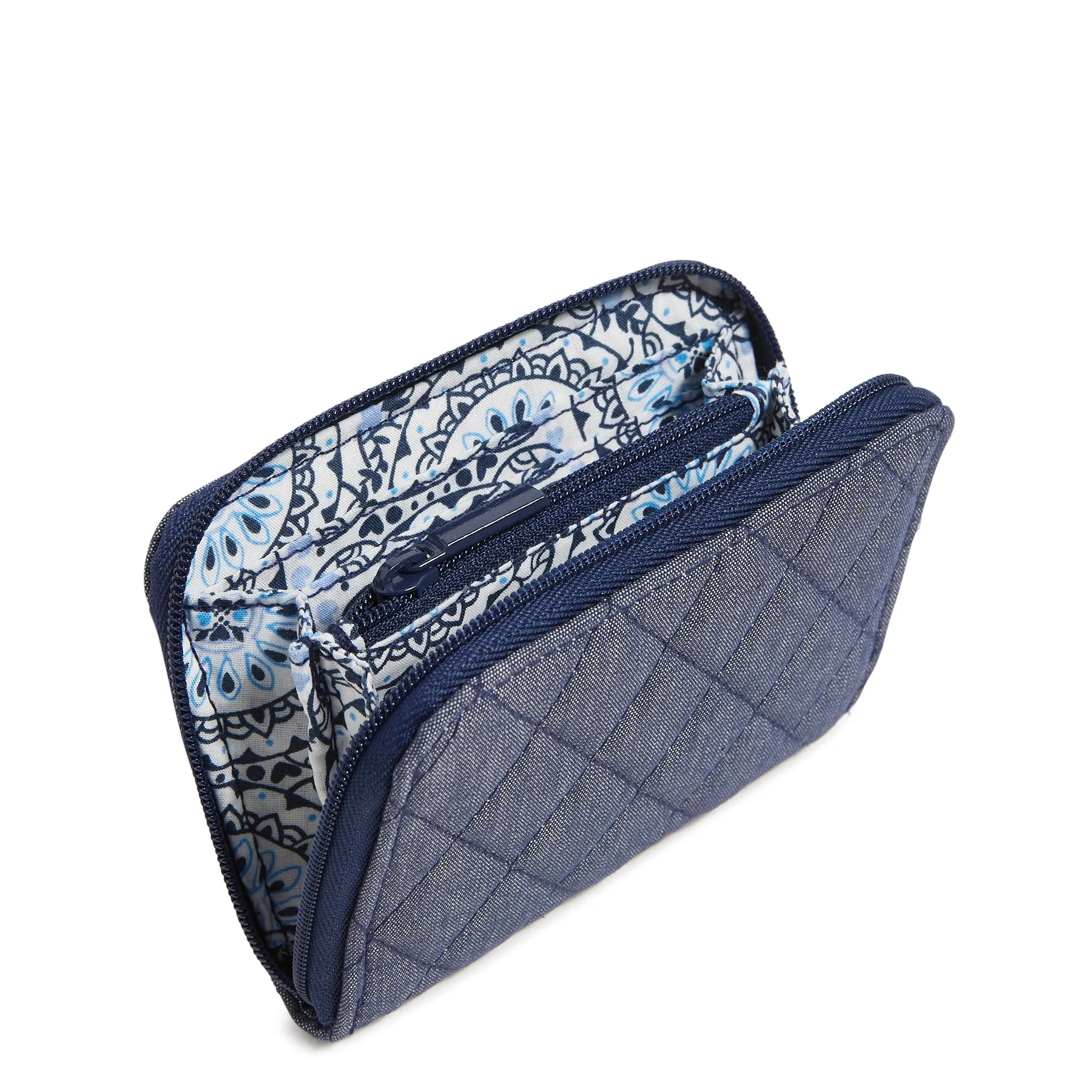 Outlet Denim Small Zip-Around Wallet