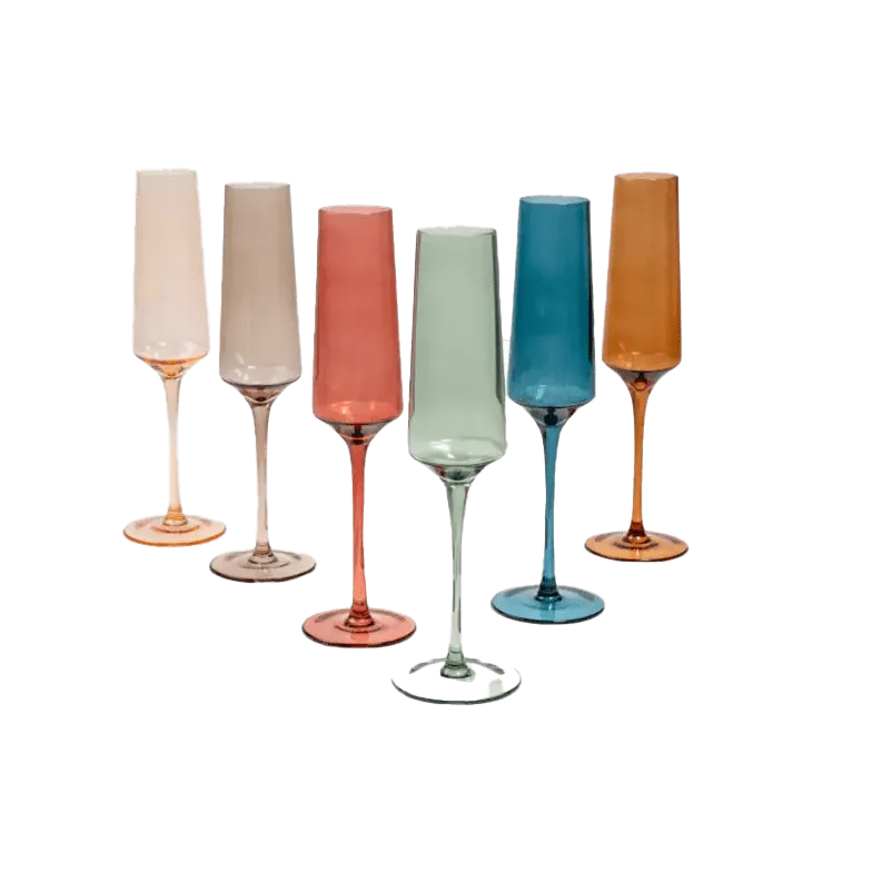Saludi Colored Champagne Flute Glasses Set
