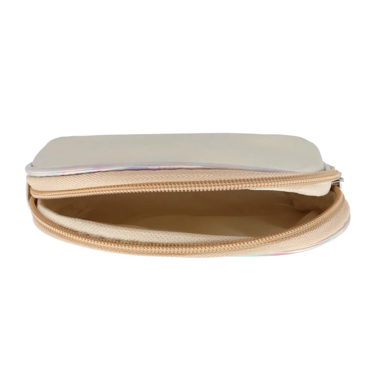 Women's 3 Piece Metallic Heart Cosmetic Bag Set