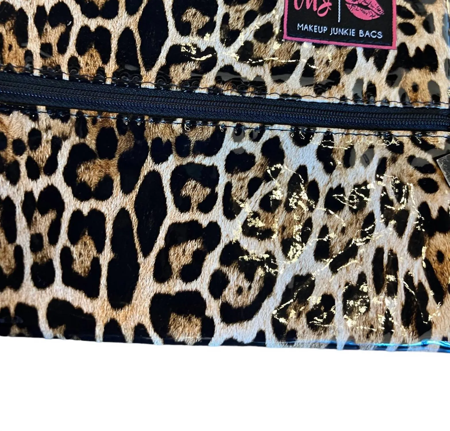 Women's Makeup Bag In Patent Leopard